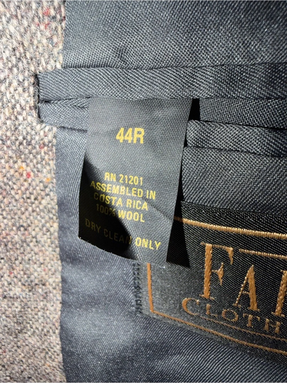 100 % wool Farah Men's Brown Tweed Sport Coat